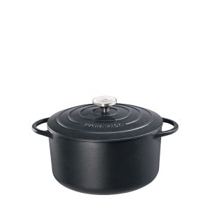 Gusseisentopf schwarz rund 24 cm – Küchenprofi