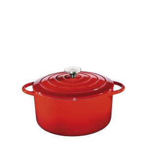 Gusseisentopf rot rund 26 cm – Küchenprofi