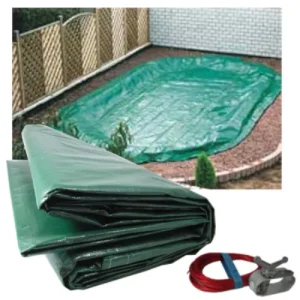 Abdeckplane Pool PEB Poolabdeckung Lichundurchlässig Winterabdeckplane oval langform Stahlwandbecken 625/623 x 360 cm