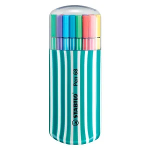 20 STABILO Pen 68 Zebrui Filzstifte, 1,0 mm farbsortiert