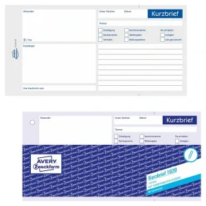 AVERY Zweckform Formularbuch 1020 Kurzbrief