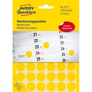 AVERY Zweckform Klebepunkte 3377 gelb