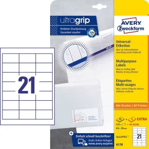 630 AVERY Zweckform 6170 Etiketten weiß 64,0 x 36,0 mm