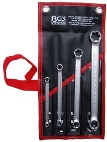 Doppel-Ringschlüssel Satz für E-Profil-Außenschrauben Set 4 teilig