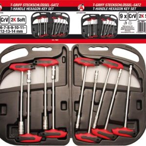 T-Griff-Steckschlüsselsatz, 6 – 14 mm, 9-tlg.