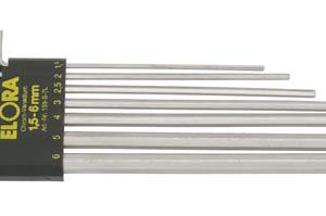 Winkelschraubendreher-Satz, lang, 7-teilig 1,5-6 mm, mit SB-Halter, ELORA-159S-7L
