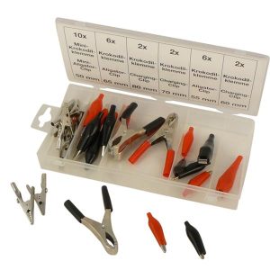 Krokodilklemmen-Sortiment, 28-tlg.