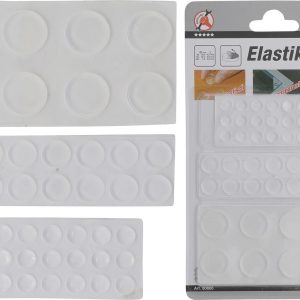 Elastikpuffer-Set, 46-tlg., selbstklebend, transparent