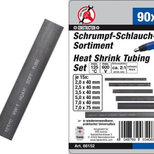 Schrumpf-Schlauch-Sortiment, schwarz, 90-tlg