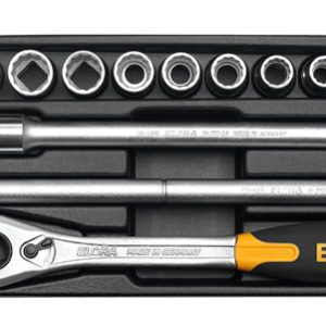 Steckschlüssel-Satz 1/2″, 6-kant, 15-teilig, ELORA-MS-12