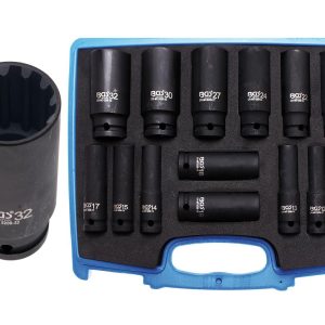 Kraft-Steckschlüsseleinsatz-Set “Gearlock”, 10 – 32 mm