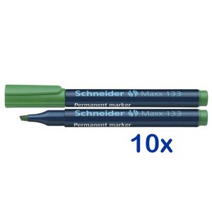 10 Permanentmarker Schneider Maxx 133, Keilspitze, Strichbreite 1,0 – 4,0 mm, versch. Farben
