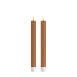 Deluxe Homeart Led Dinnercandle 2 Stück 24 cm Caramel
