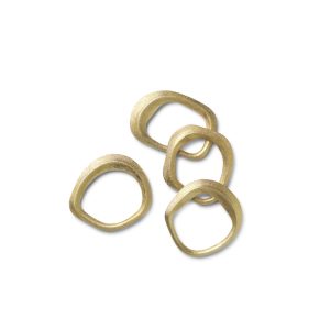 ferm LIVING Serviettenring Set Flow Messing