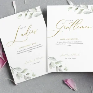 „Notfallkörbchen“ Schild Hochzeit – Eukalyptus