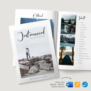 Hochzeitszeitung Vorlage zum Selbstgestalten in Word, Pages & Open Office
