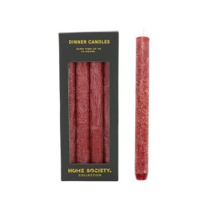 Home Society Dinner-Kerzen Rot 24 cm