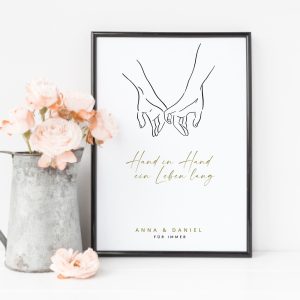 Hochzeitsposter “Hand in Hand”