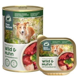 Nassfutter Hunde – PureNature Wild, Huhn und Preiselbeeren