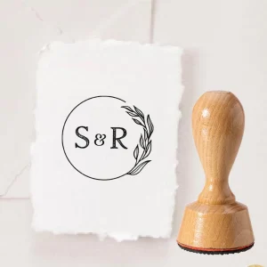 Stempel Hochzeit Eukalyptus Initialen