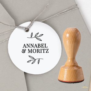 Hochzeitsstempel Namen mit Eukalyptuszweig