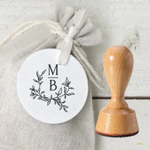 Stempel Hochzeitslogo Initialen Zweig