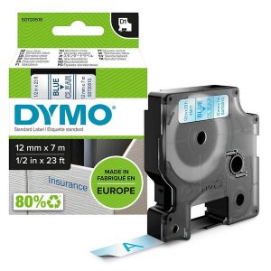 DYMO S0720510 Schriftband D1 blau auf transparent 12 mm