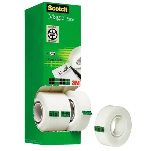 8 Klebeband Scotch Magic Tape 810, 19mm x 33m, unsichtbar, beschriftbar, Kern-Ø 26mm