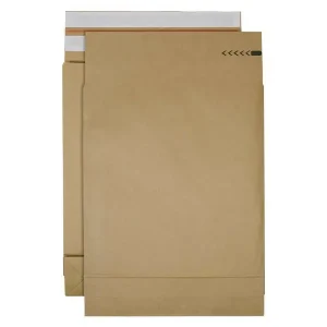 200 BONG Faltentaschen ca. DIN C3, 35x45cm, braun ohne Fenster, 80mm Falte