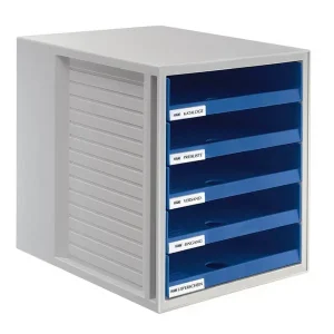 HAN Schubladenbox Schrank-Set DIN C4 mit 5 Schubladen, versch. Farben