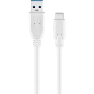goobay USB 3.0 C/USB 3.0 A Kabel weiß, versch. Längen