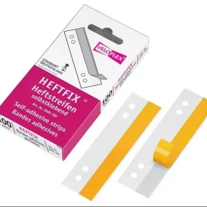 100 VELOFLEX Heftstreifen Heftfix® aus Kunststoff, selbstklebend