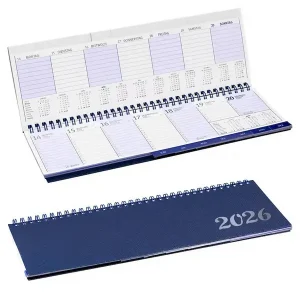 2 Tischkalender Premium mit Register 2026, blau