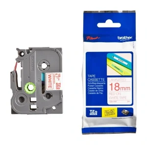 brother TZe-242 Schriftband rot auf weiß 18 mm