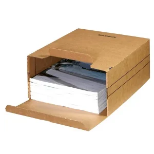 10 Top-Print Archivboxen Außenbreite 24,4 cm, braun