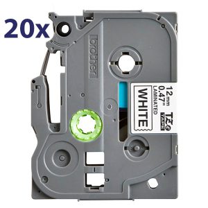 20 Stück brother TZe-231CIV Schriftbänder schwarz auf weiß 12 mm