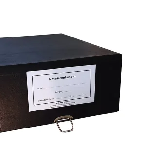 Urkundenkasten mit Schublade, 255 x 160 x 370mm, schwarz