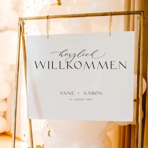 Willkommensschild „modern Calligraphy“