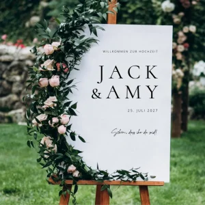 Willkommensschild „Jack & Amy“