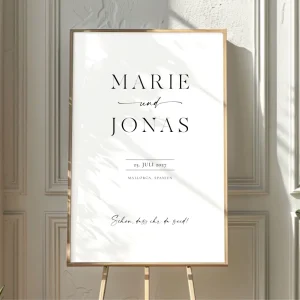 Willkommensschild „Marie & Jonas“