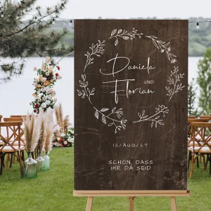 Willkommensschild Blumenranke