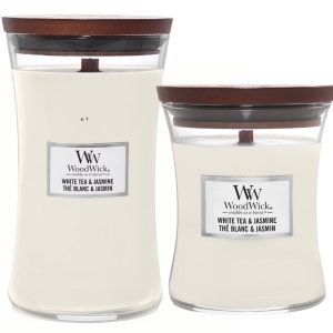 WoodWick Duo Large & Medium Candle White Tea & Jasmin
