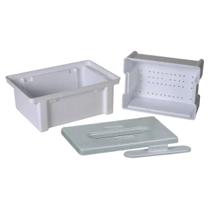 Desinfektionswanne im Set Deckel, Wanne & Sieb, weiß, 1 L