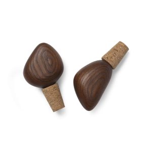 ferm LIVING 2er-Set Flaschenverschluss Dunkelbraun