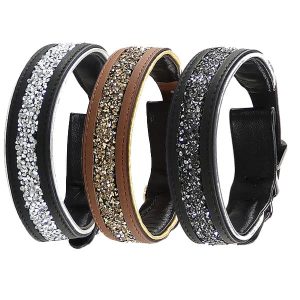 Hunde Lederhalsband Strass Royal Stone Strasshalsband