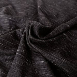 Wolle/Seide Bio Sommersweat – schwarz meliert