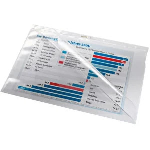 100 LEITZ 4744 Prospekthüllen aus PVC, A4 glasklar glatt, oben und seitlich offen, 0,08mm