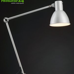 ANGEBOT: Weisse geschirmte Leuchte für Schreibtisch und Arbeitsplatz | 48 Watt | E27 | Mit Klemmfuss Halterung | gebraucht, so gut wie neu