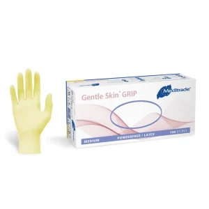 Meditrade Gentle Skin Grip | Latexhandschuhe | Puderfrei, 100 Stück pro Box