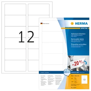 1.200 HERMA 10304 Etiketten weiß 88,9 x 46,6 mm